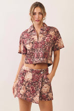 Load image into Gallery viewer, CP10419-Floral print wrap front skort: MULTI / L
