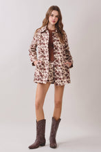 Load image into Gallery viewer, CP10303-Floral Print Structured Front Panel Skort: Brown / S
