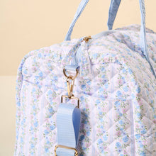 Load image into Gallery viewer, Blue Quilted Weekender Bag

