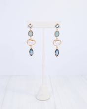 Load image into Gallery viewer, Aleia Pearl and Stone Dangle Earring Blue: Default
