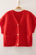Load image into Gallery viewer, 12W3719N-Waffle Texture Crop Cardigan: CREAM / S-M-L/2-2-2
