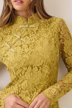 Load image into Gallery viewer, CD07616-Floral lace frog closure detail mini dress: Burgundy / L
