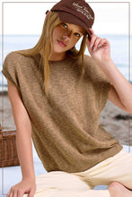 Load image into Gallery viewer, JCS3598-Loose Fit Sleeveless Ribbed Knit Crew Mock Neck Top: Hot Choco / M
